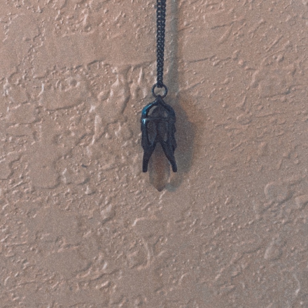 Black chain crystal necklace